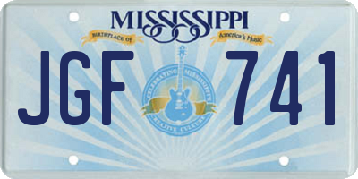 MS license plate JGF741