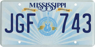MS license plate JGF743