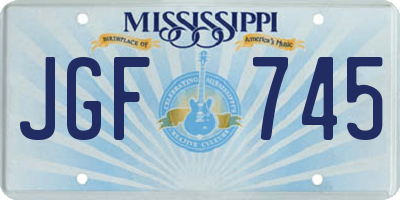 MS license plate JGF745