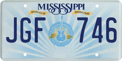 MS license plate JGF746