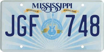 MS license plate JGF748