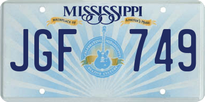 MS license plate JGF749