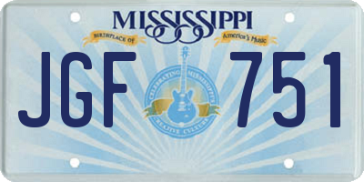 MS license plate JGF751