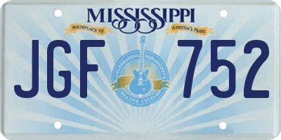MS license plate JGF752