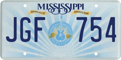 MS license plate JGF754