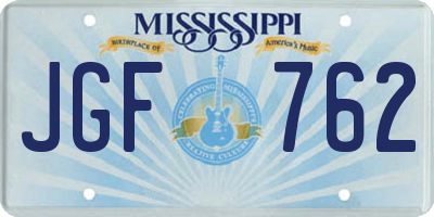 MS license plate JGF762