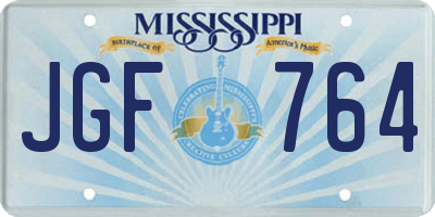 MS license plate JGF764