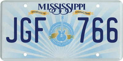 MS license plate JGF766