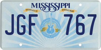 MS license plate JGF767