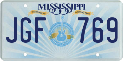 MS license plate JGF769