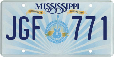 MS license plate JGF771