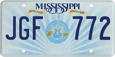 MS license plate JGF772