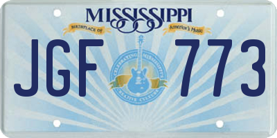 MS license plate JGF773