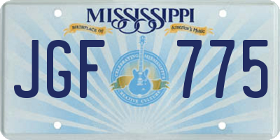 MS license plate JGF775