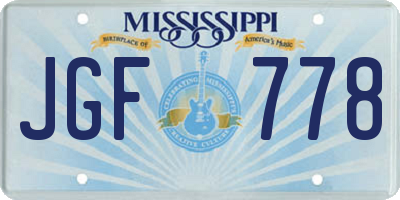 MS license plate JGF778