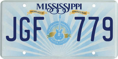 MS license plate JGF779