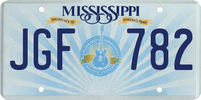 MS license plate JGF782