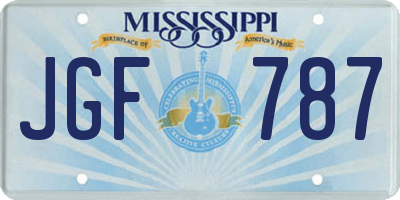 MS license plate JGF787