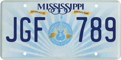 MS license plate JGF789