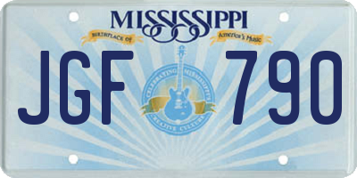 MS license plate JGF790