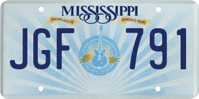 MS license plate JGF791