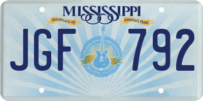 MS license plate JGF792