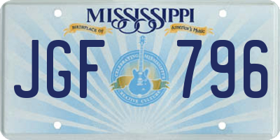 MS license plate JGF796