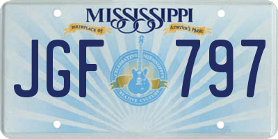MS license plate JGF797