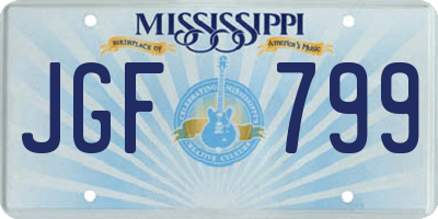MS license plate JGF799