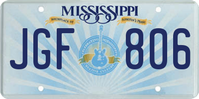 MS license plate JGF806