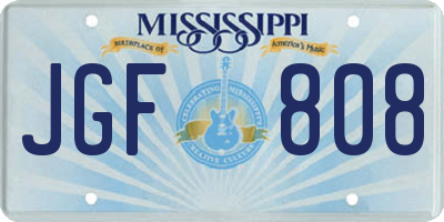 MS license plate JGF808