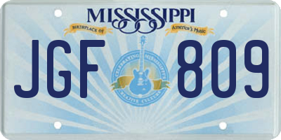 MS license plate JGF809