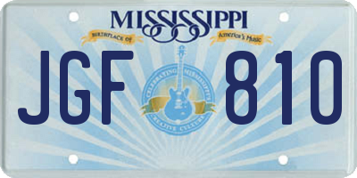 MS license plate JGF810