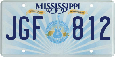 MS license plate JGF812