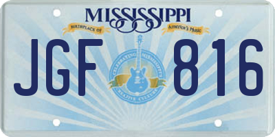 MS license plate JGF816