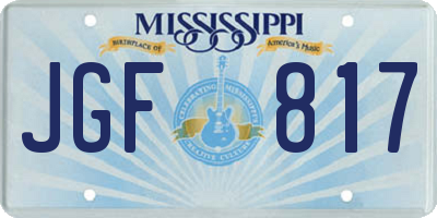 MS license plate JGF817