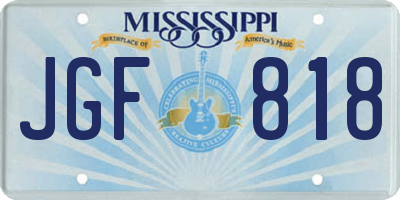 MS license plate JGF818