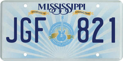 MS license plate JGF821