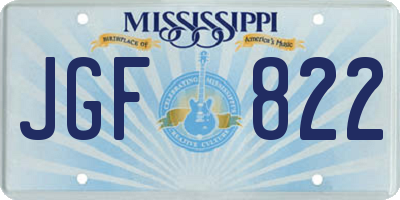 MS license plate JGF822