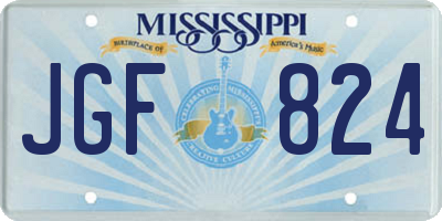MS license plate JGF824