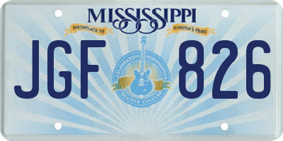 MS license plate JGF826
