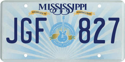 MS license plate JGF827