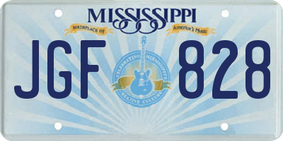 MS license plate JGF828