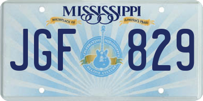 MS license plate JGF829