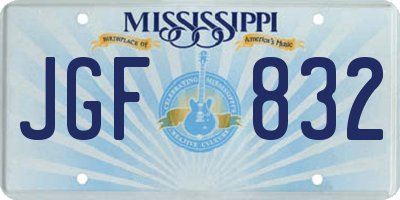 MS license plate JGF832