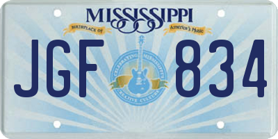 MS license plate JGF834