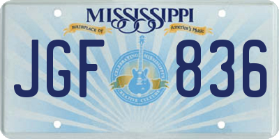 MS license plate JGF836