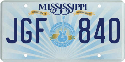 MS license plate JGF840