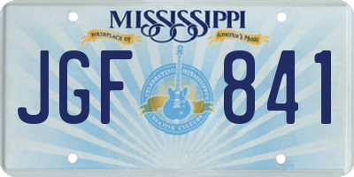 MS license plate JGF841