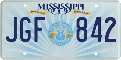 MS license plate JGF842